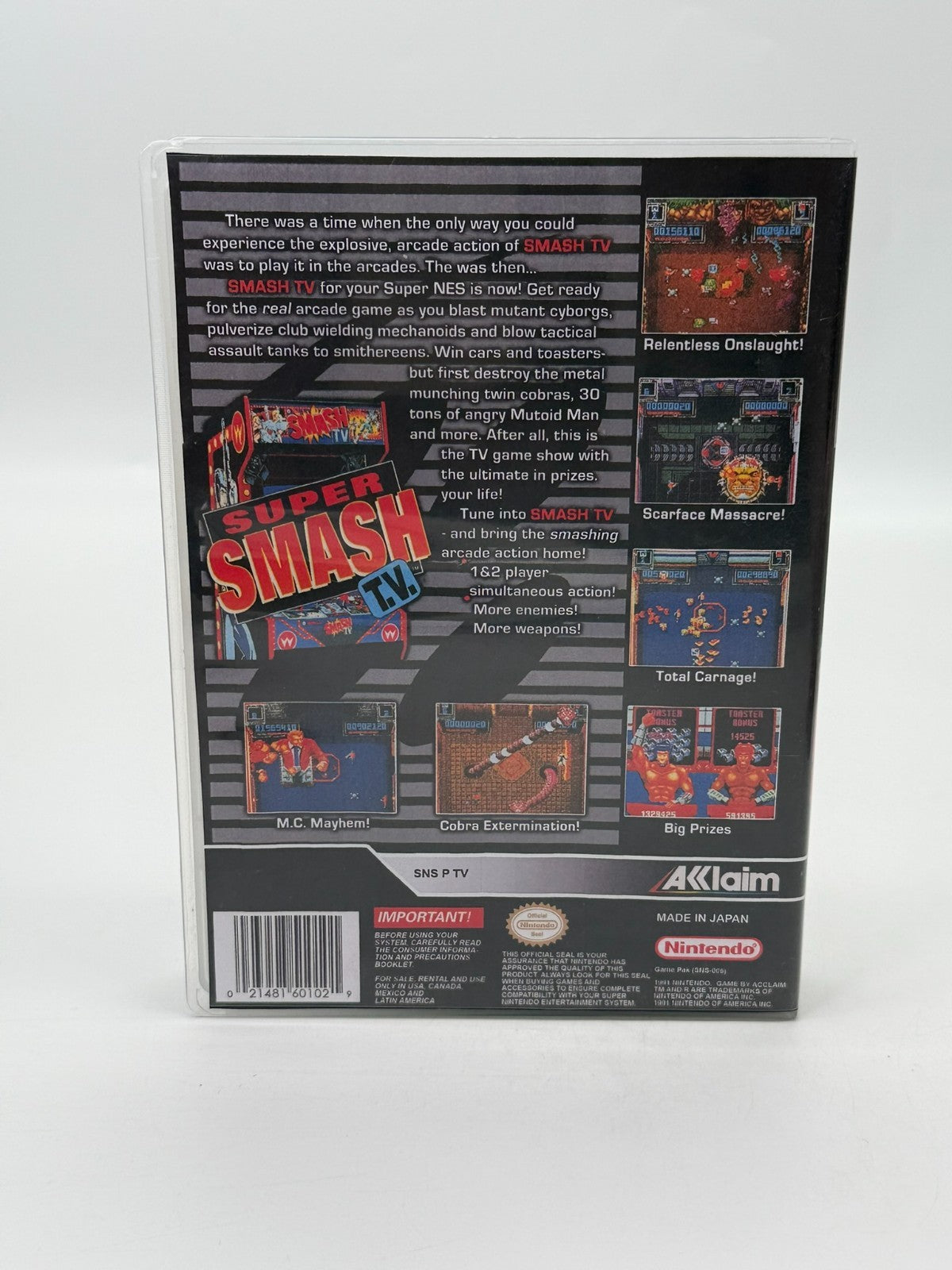 Super Smash T.V. Super Nintendo SNES NTSC-U/C bon - très bon cartouche + manuel