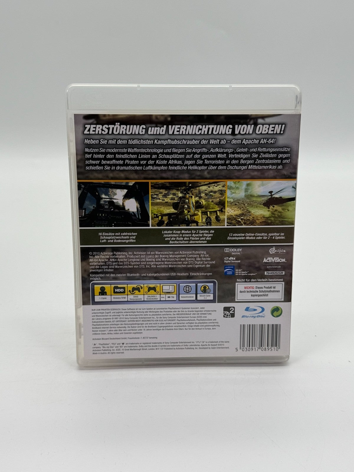 Apache Air Assault Sony Playstation 3 Very Good Condition CIB OVP