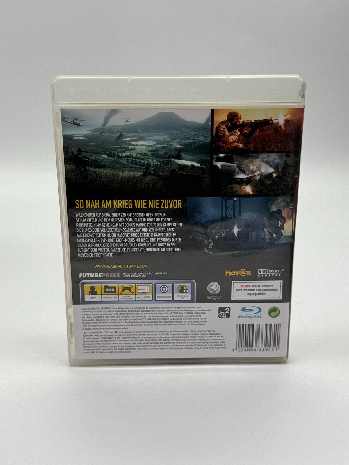 Operation Flashpoint Dragon Rising Sony Playstation 3 Très bon état CIB Boîte d'origine