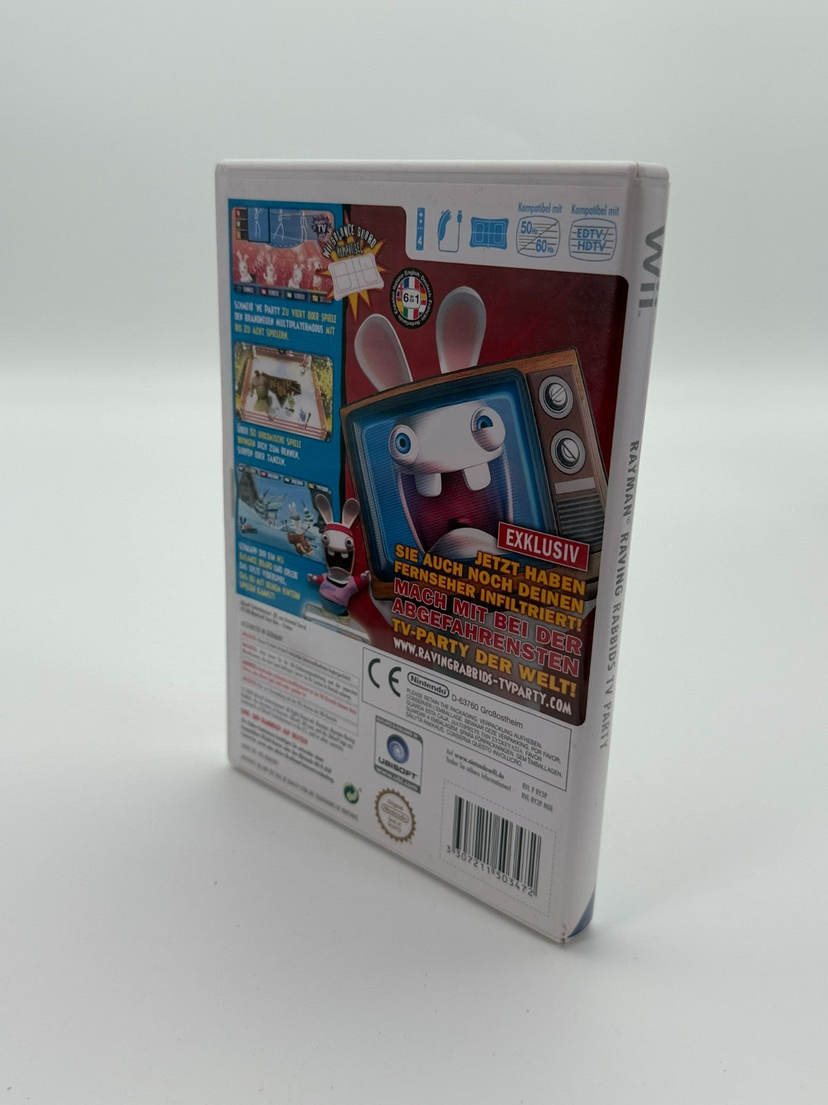 Rayman Raving Rabbids TV Party Nintendo Wii guter Zustand CIB OVP