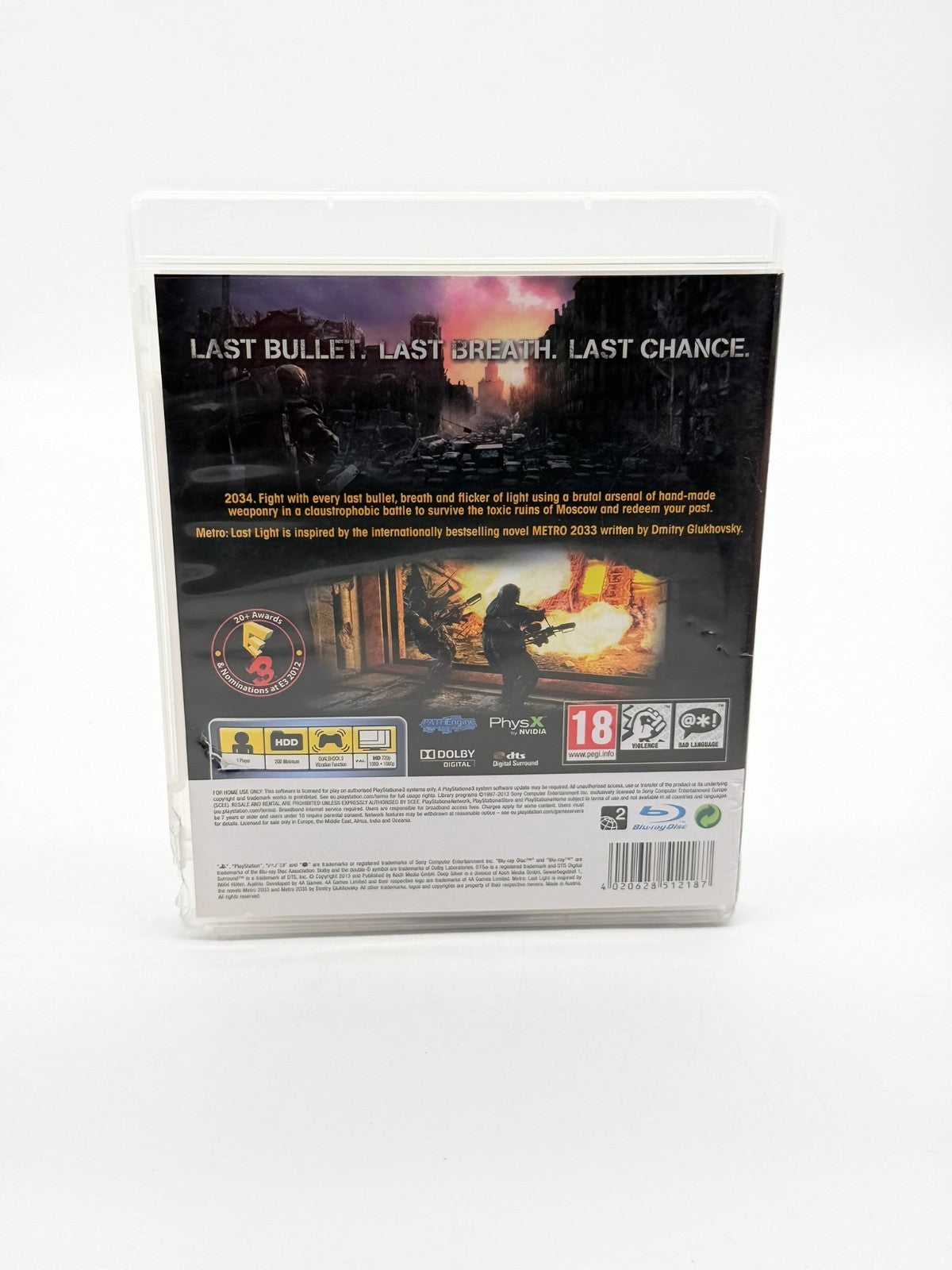 Metro Last Light Sony Playstation 3 guter Zustand CIB OVP