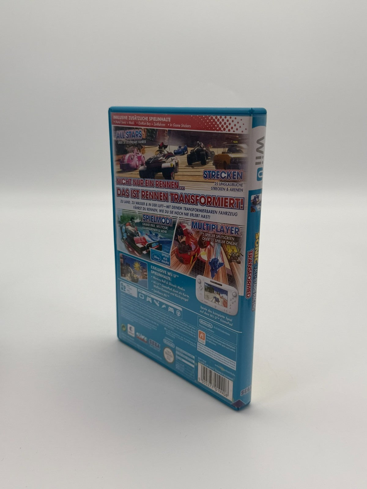 Sonic All Star Racing Transformed Nintendo Wii U guter Zustand CIB OVP