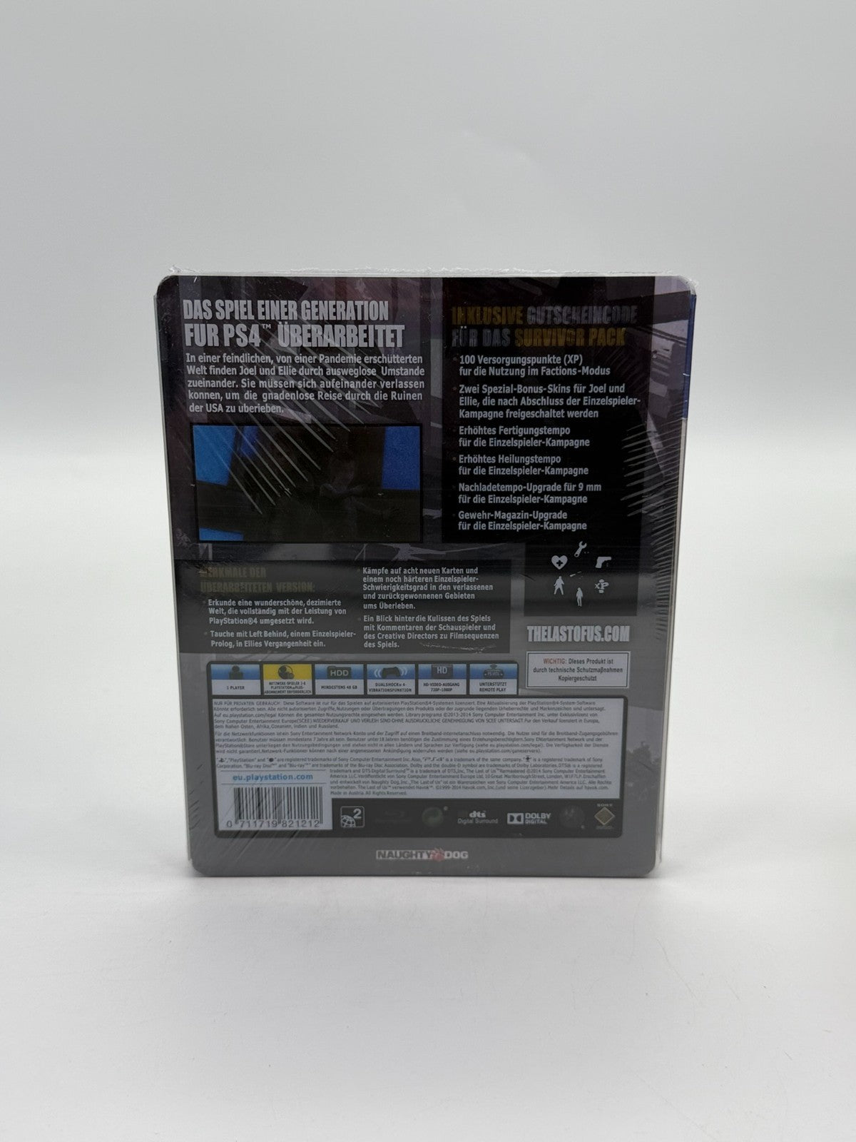 The Last Of Us Remastered Steelbook Edition Sony Playstation 4 Sealed Neu CIB