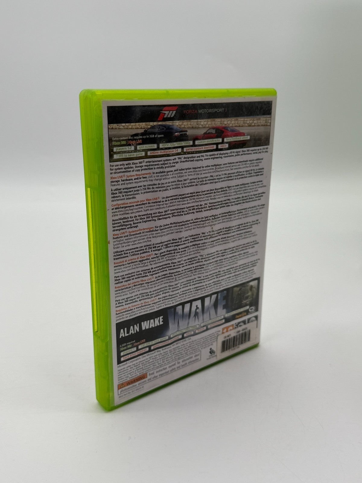 Forza Motorsport 3 & Alan Wake (no code) Microsoft Xbox 360 Good Condition Original Packaging