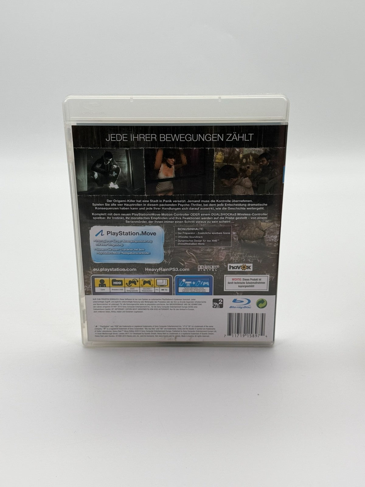 Heavy Rain Move Edition Sony Playstation 3 Sehr guter Zustand CIB OVP