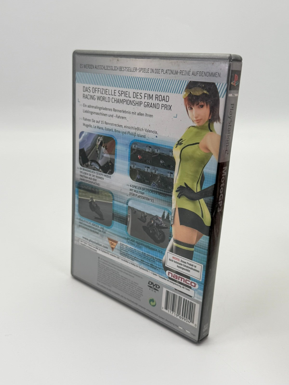 MotoGP 3 Sony Playstation 2 bon état complet en boîte avec emballage d'origine