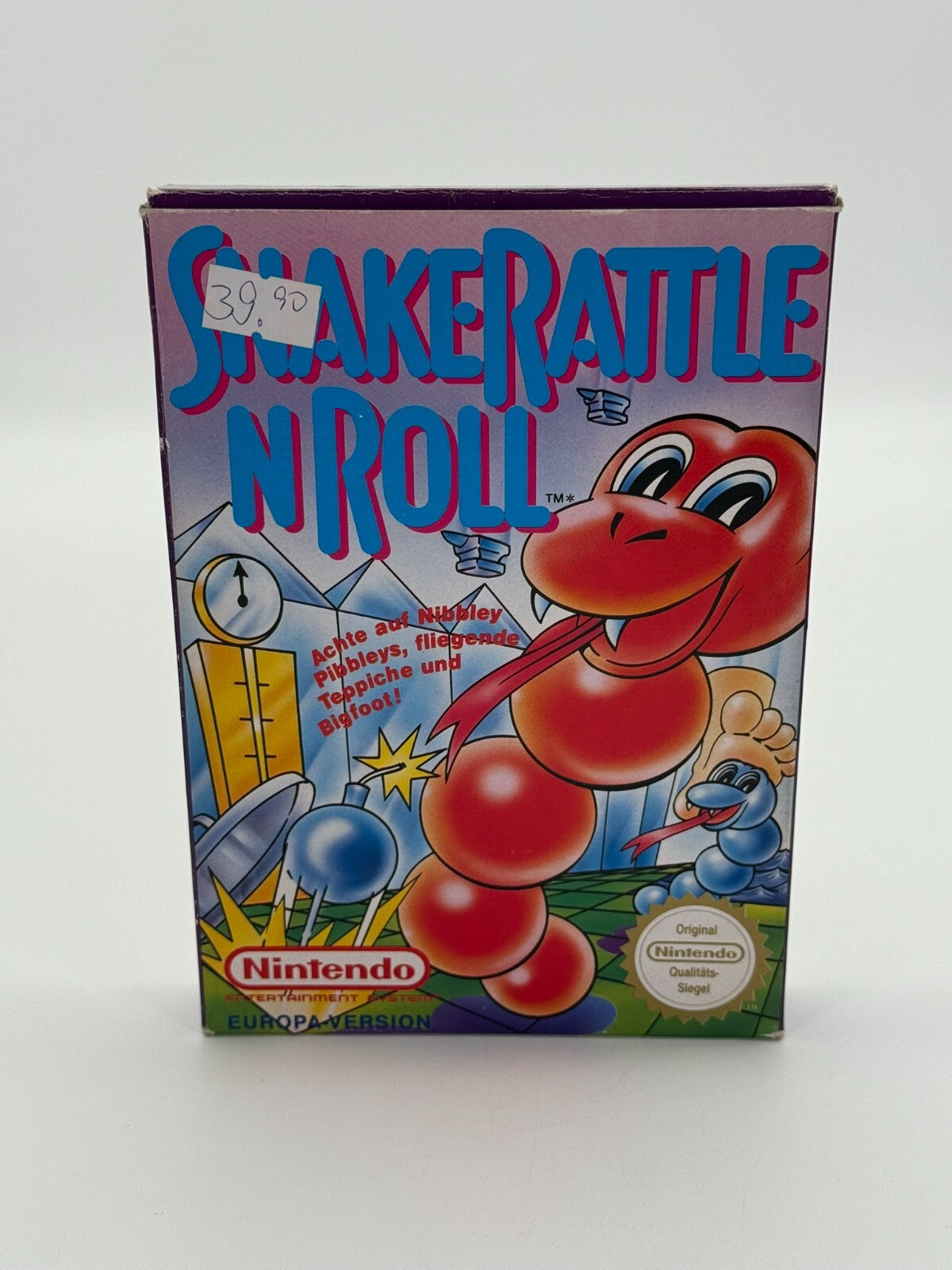 Snake Rattle 'n' Roll Nintendo NES Sehr guter Zustand CIB OVP Retro