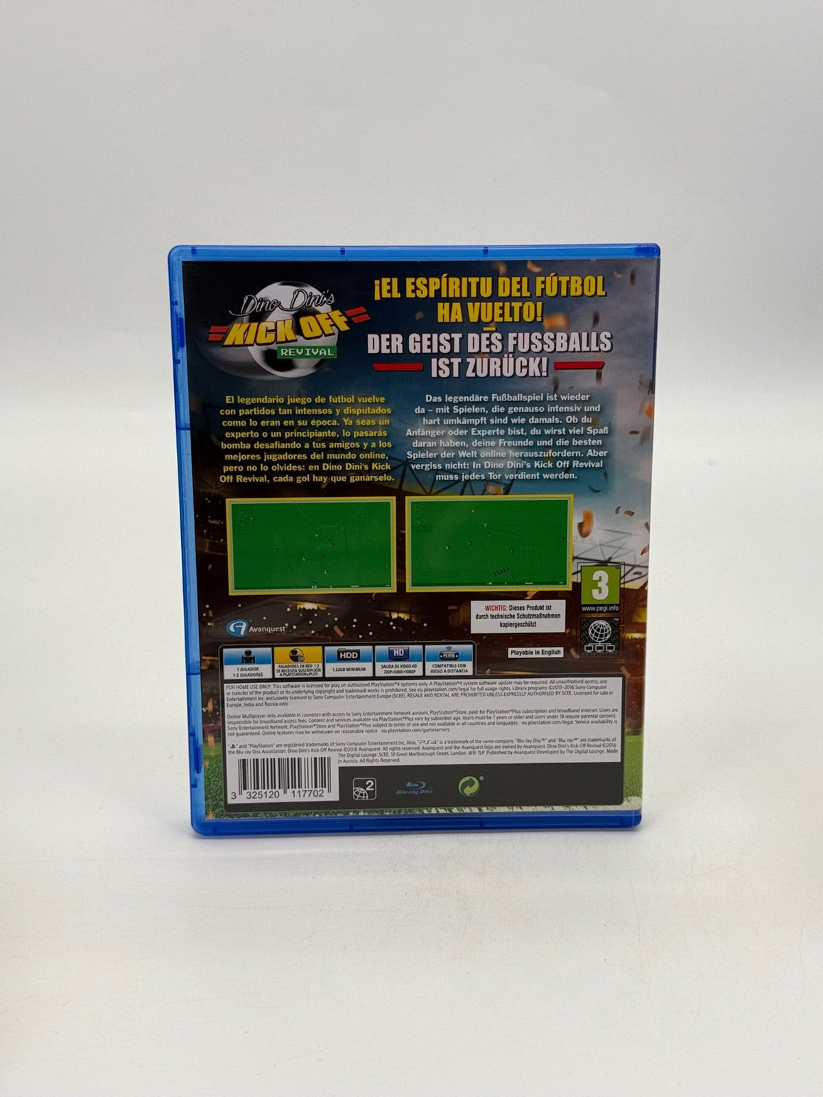 Dino Dini's Kick Off Revival Sony Playstation 4 Très bon état Emballage d'origine