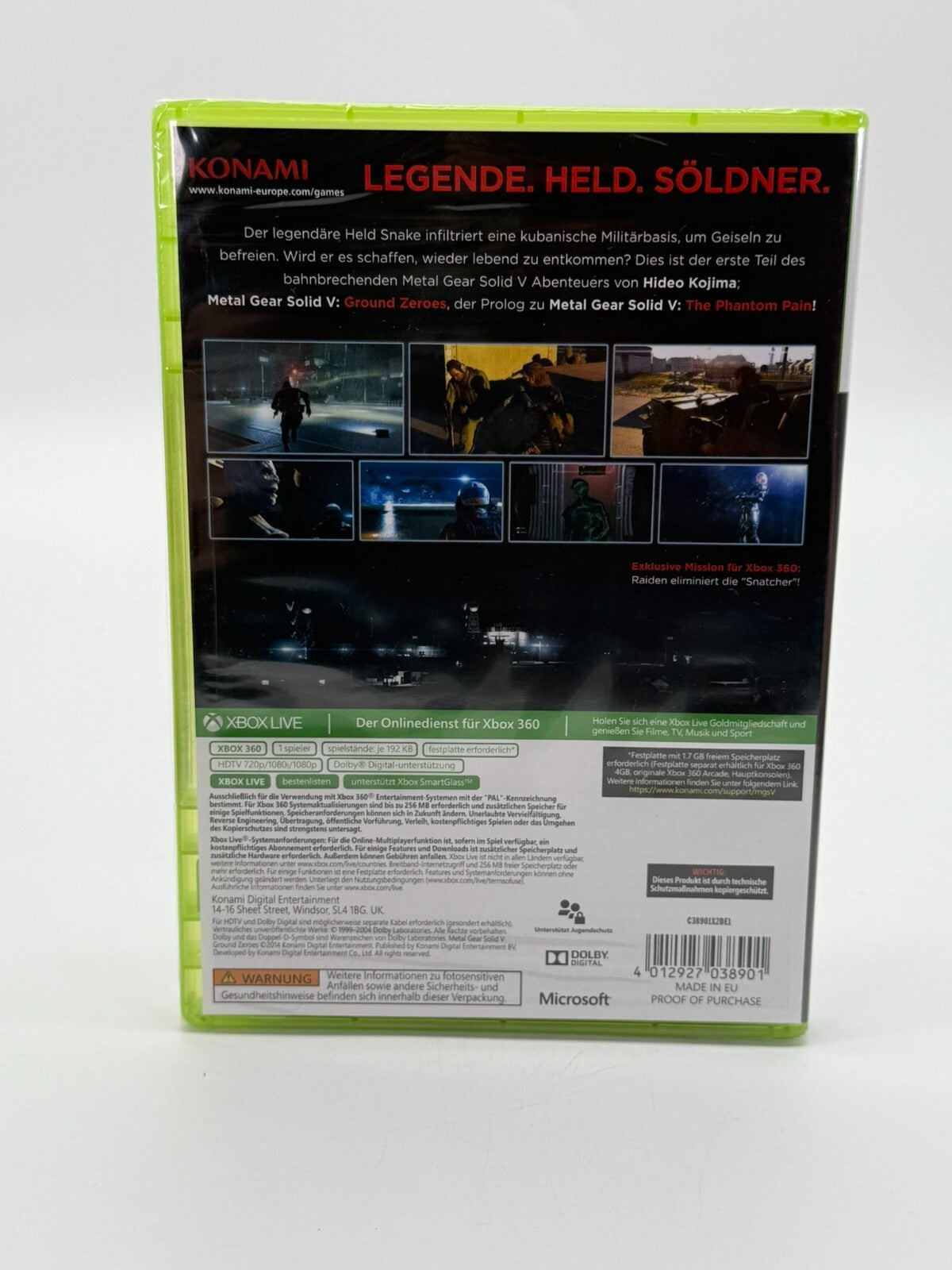 Metal Gear Solid V: Ground Zeroes Microsoft XBox 360 Factory Sealed Neu OVP Rare
