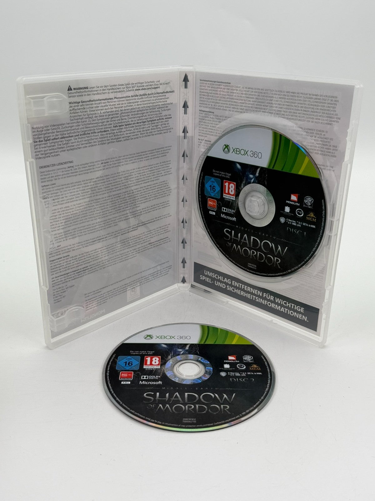 Mittelerde Mordors Schatten Microsoft XBox 360 guter Zustand OVP