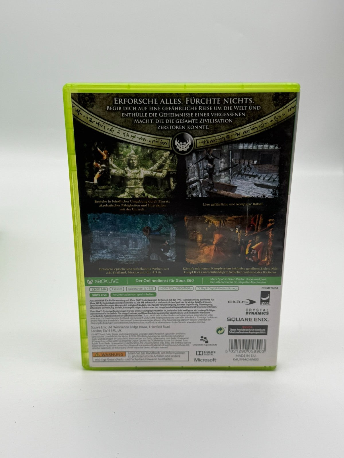 Tomb Raider Underworld Microsoft XBox 360 Très bon état CIB Boîte d'origine