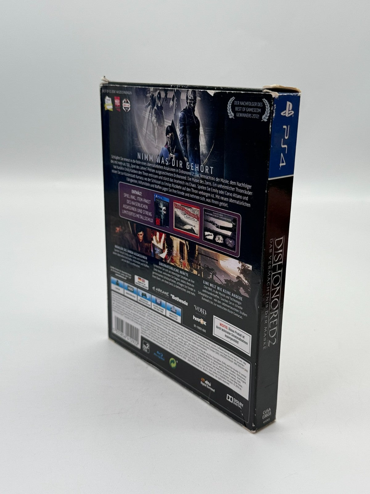 Dishonored 2 L'Héritage des Masques Sony Playstation 4 + Bande Sonore CIB OVP