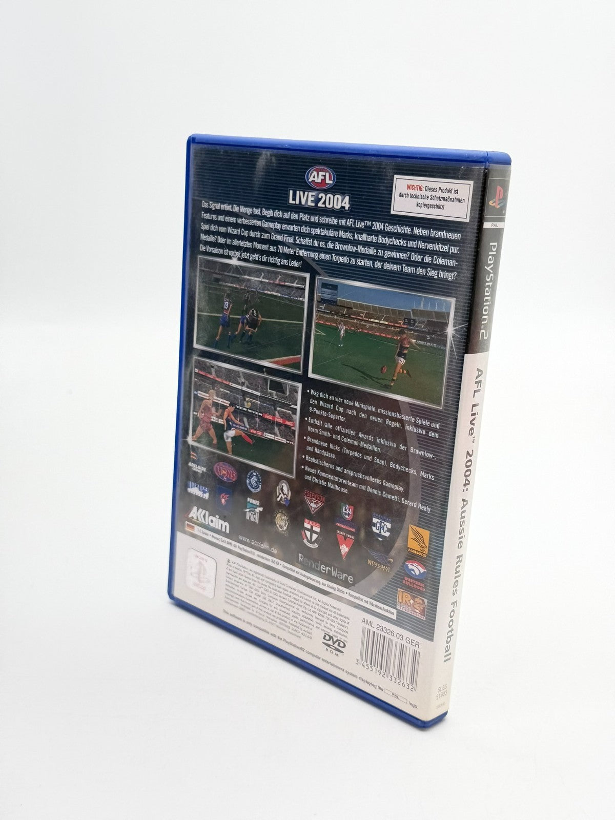AFL Live 2004 Aussie Rules Football Sony Playstation 2 Très bon état CIB