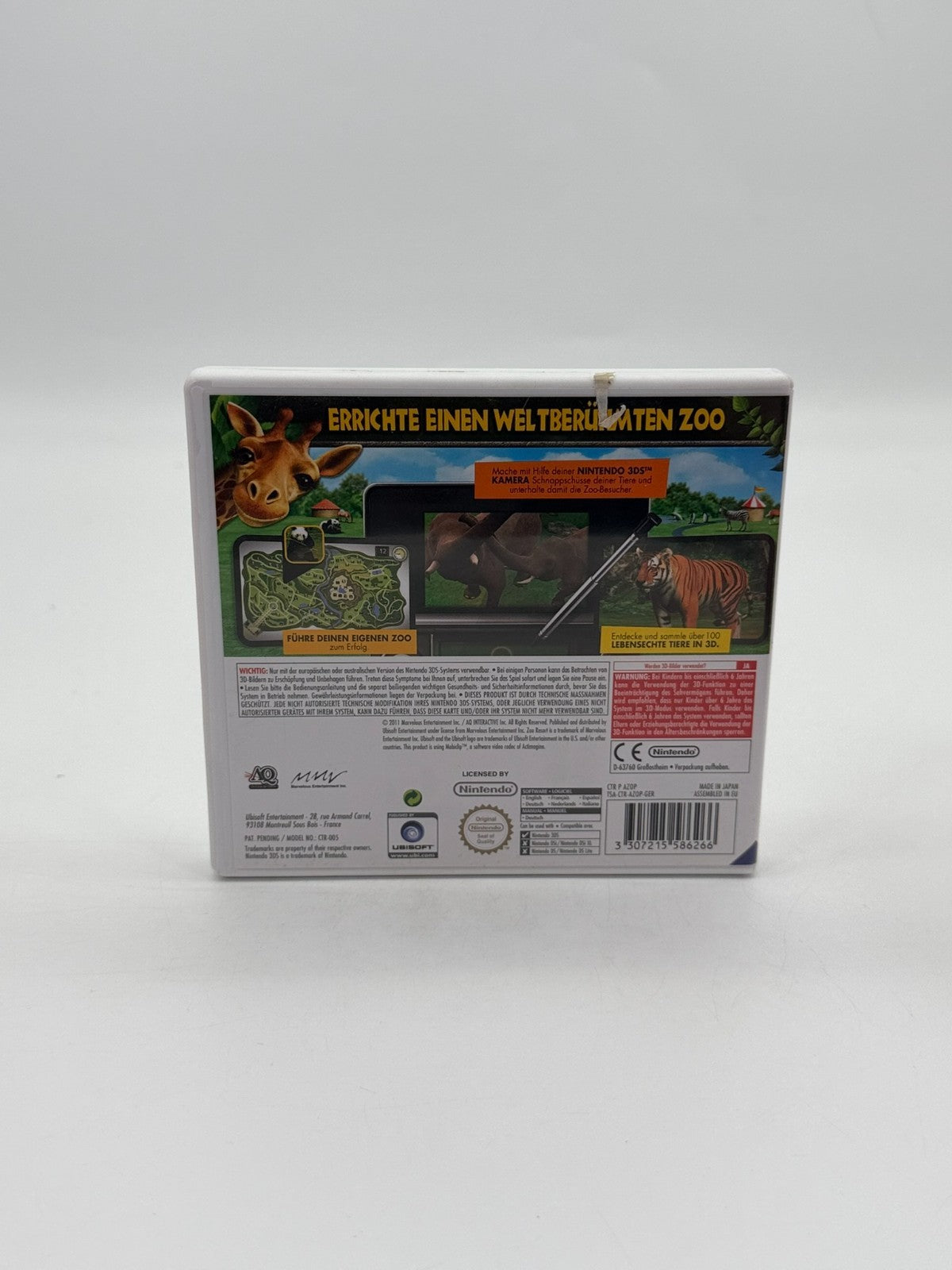 Zoo Resort 3D Nintendo 3DS Good Condition CIB OVP
