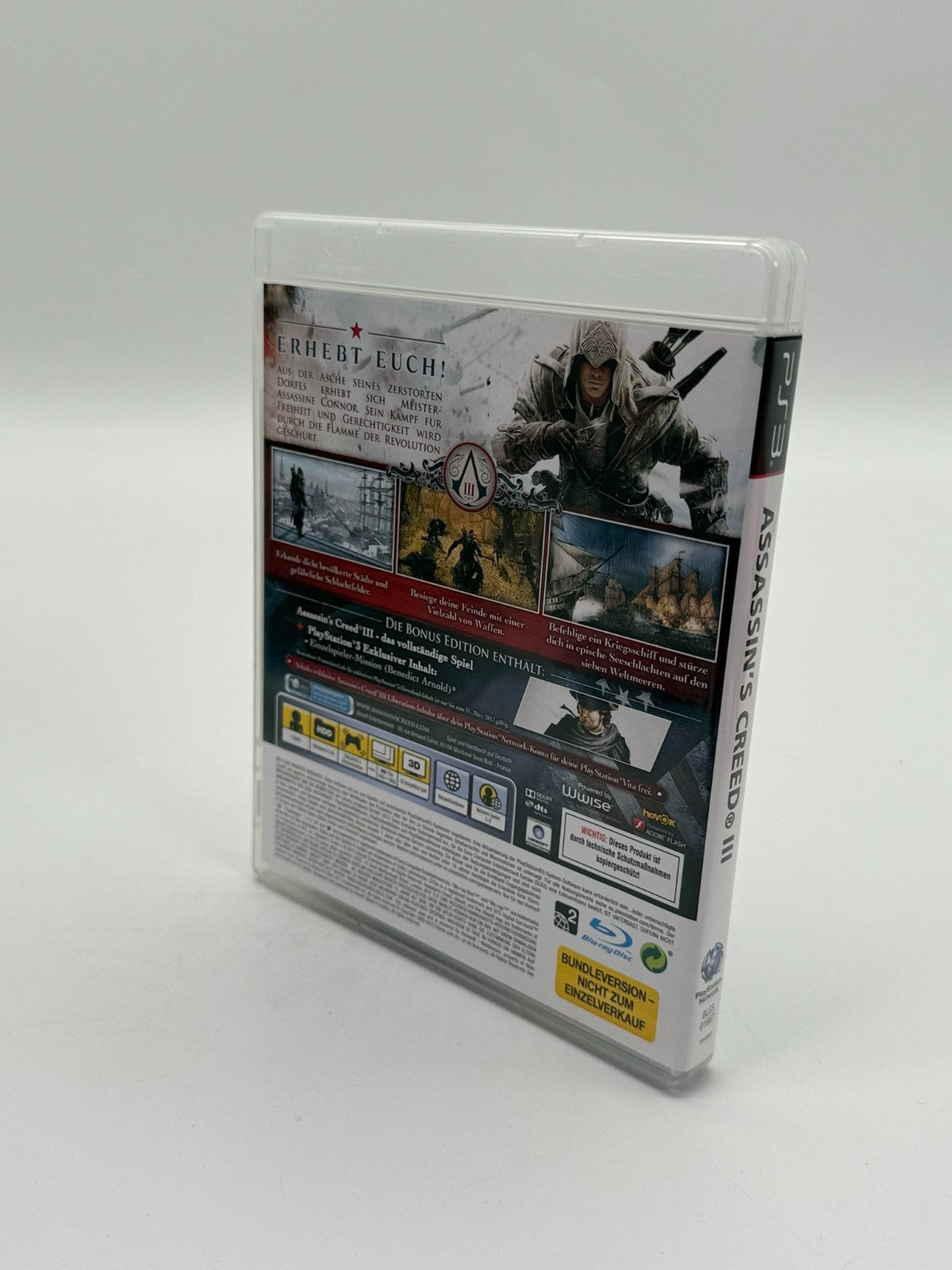 Assassins Creed III Sony Playstation 3 bon état complet en boîte