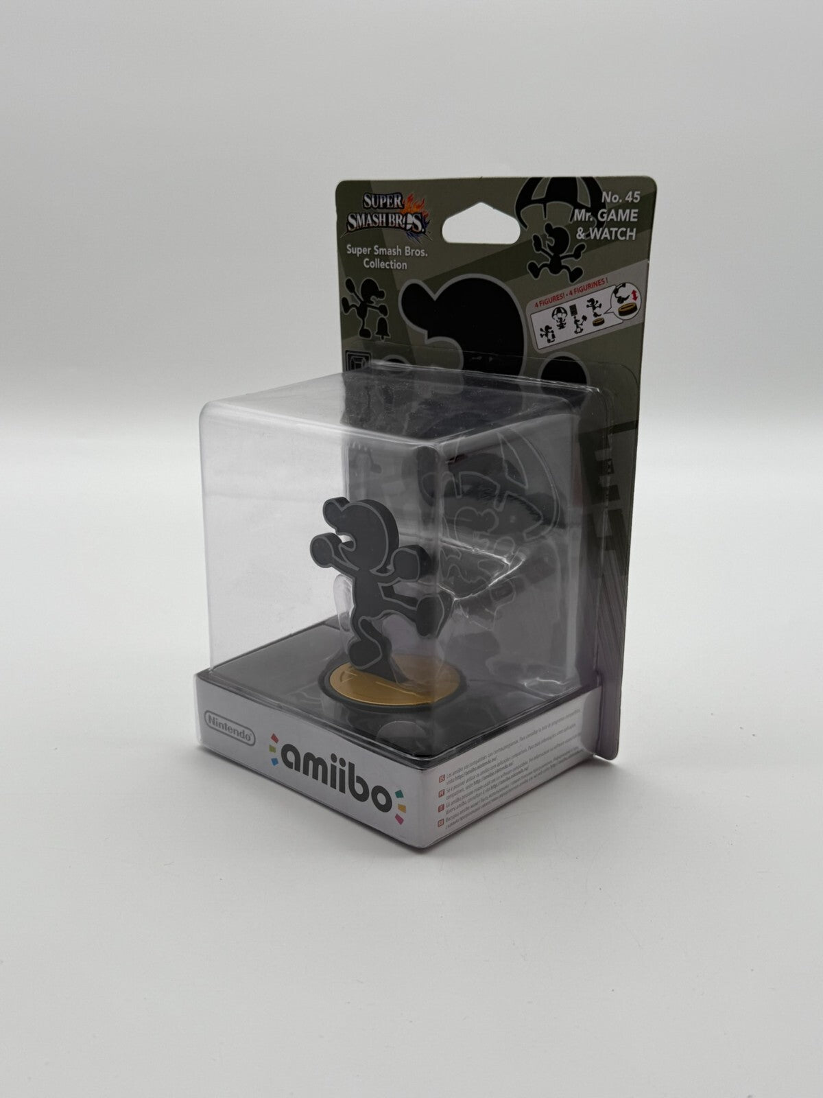 Super Smash Bros. Mr. Game & Watch No. 45 Amiibo 3DS Wii U Switch New Unused