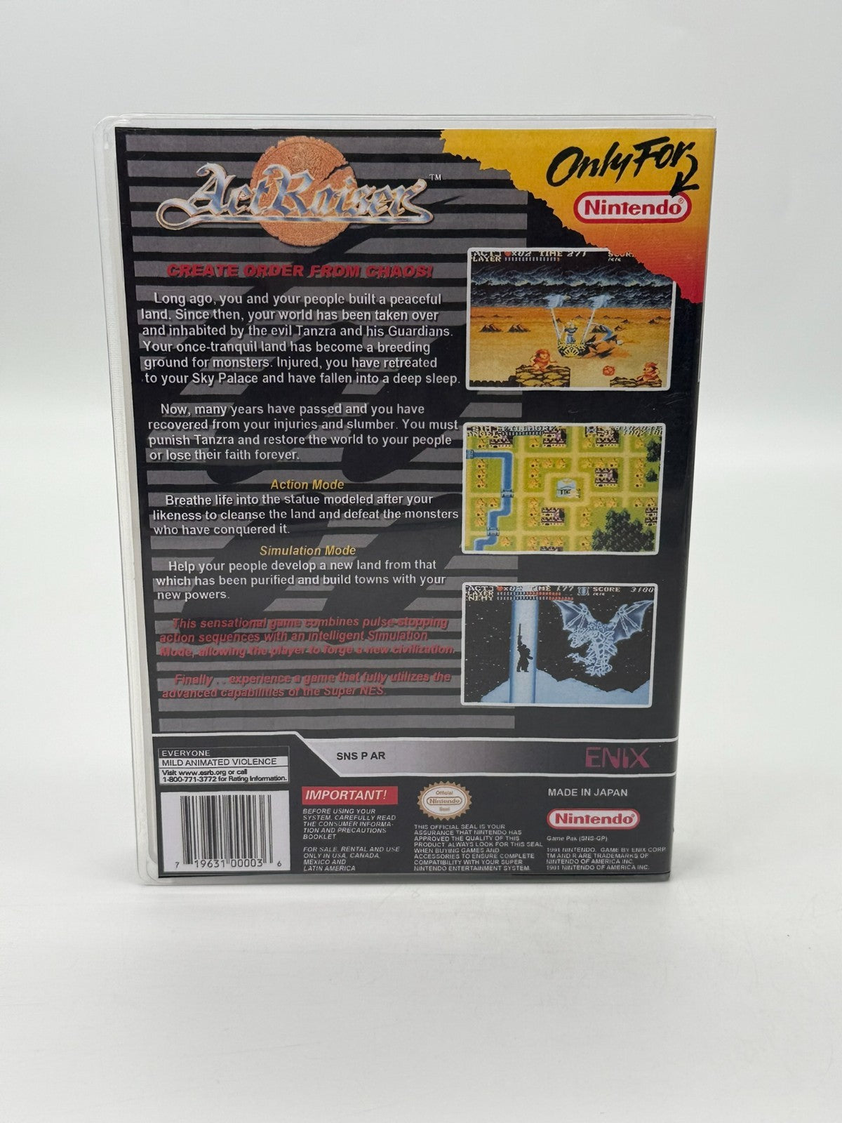 ActRaiser Super Nintendo SNES NTSC-U/C Good Condition