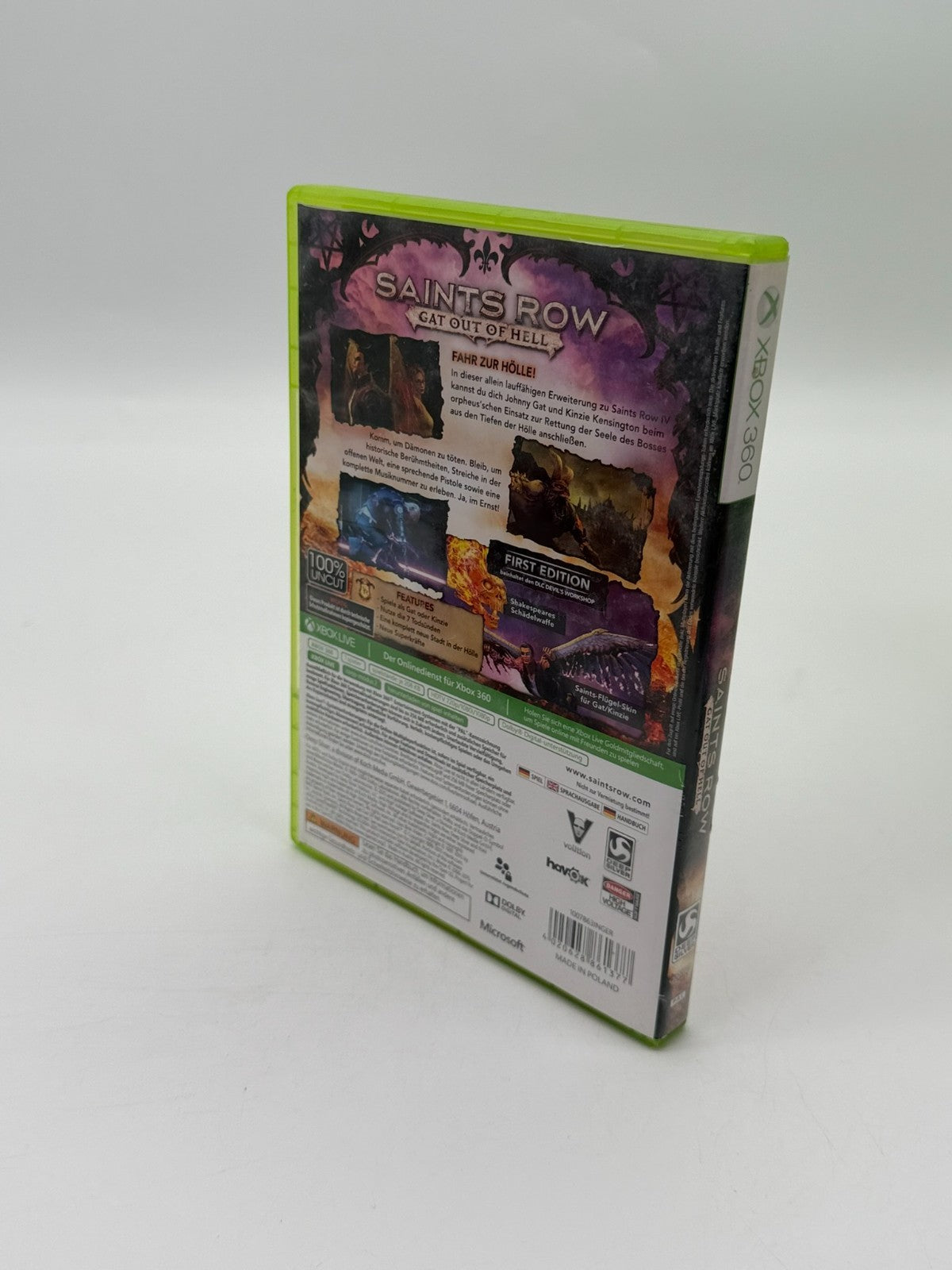 Saints Row Gat Out Of Hell Microsoft XBox 360 guter - Sehr guter Zustand CIB OVP
