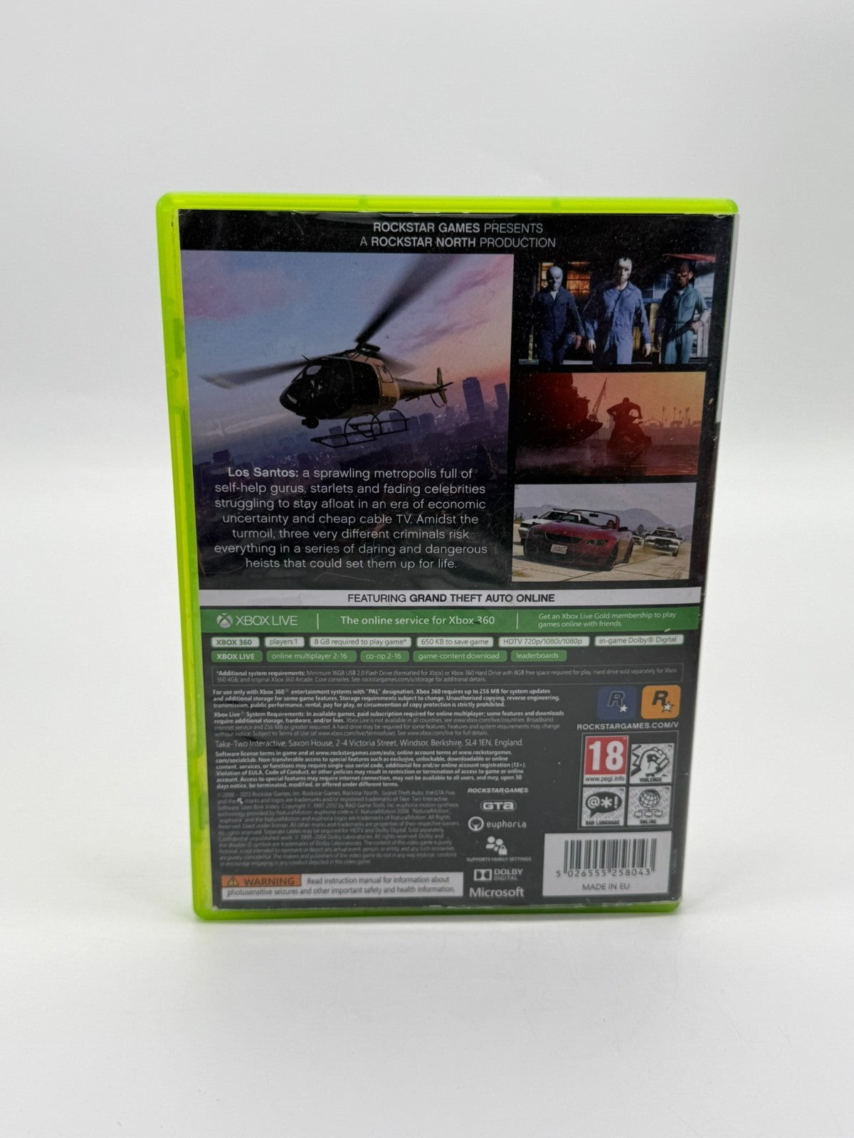 Grand Theft Auto V Microsoft Xbox 360 Bon état CIB Boîte