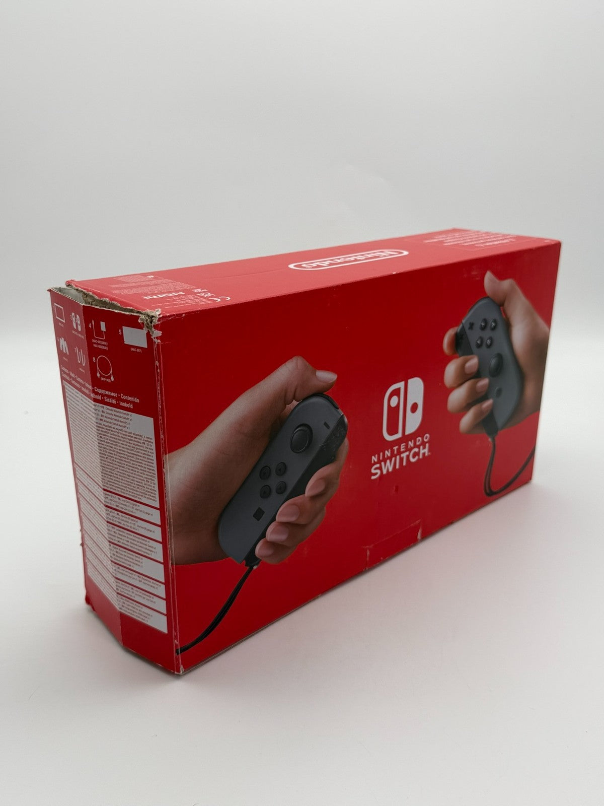 Nintendo Switch V2 Console Gray good condition with original packaging back stand missing