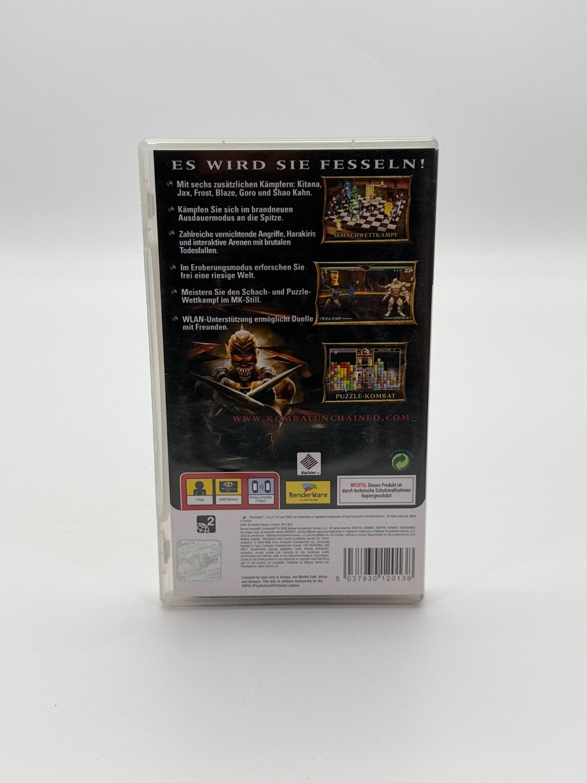 Mortal Kombat Unchained Sony PSP Sehr guter Zustand CIB OVP