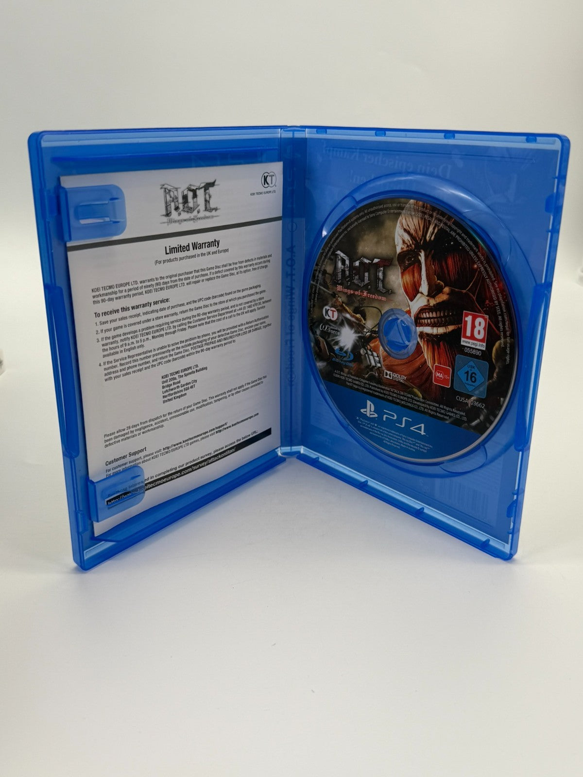 A.O.T. Wings of Freedom Sony Playstation 4 Sehr guter Zustand CIB OVP