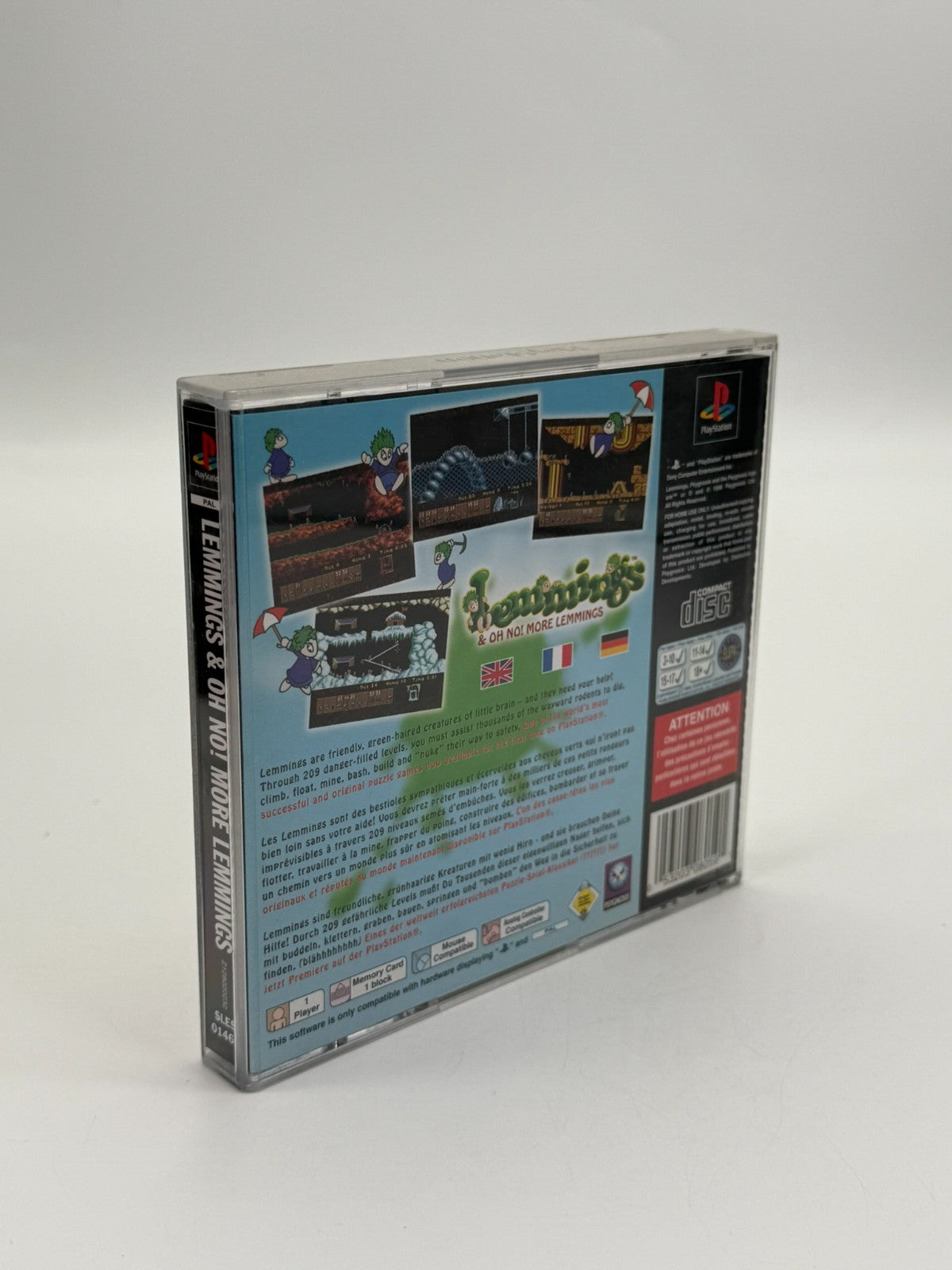 Lemmings & Oh No! More Lemmings Sony Playstation 1 guter Zustand CIB OVP