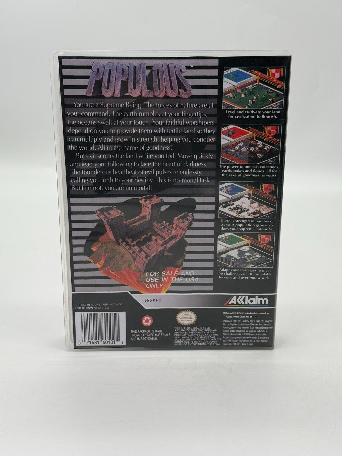 Populous Super Nintendo SNES NTSC-U/C bon - très bon état