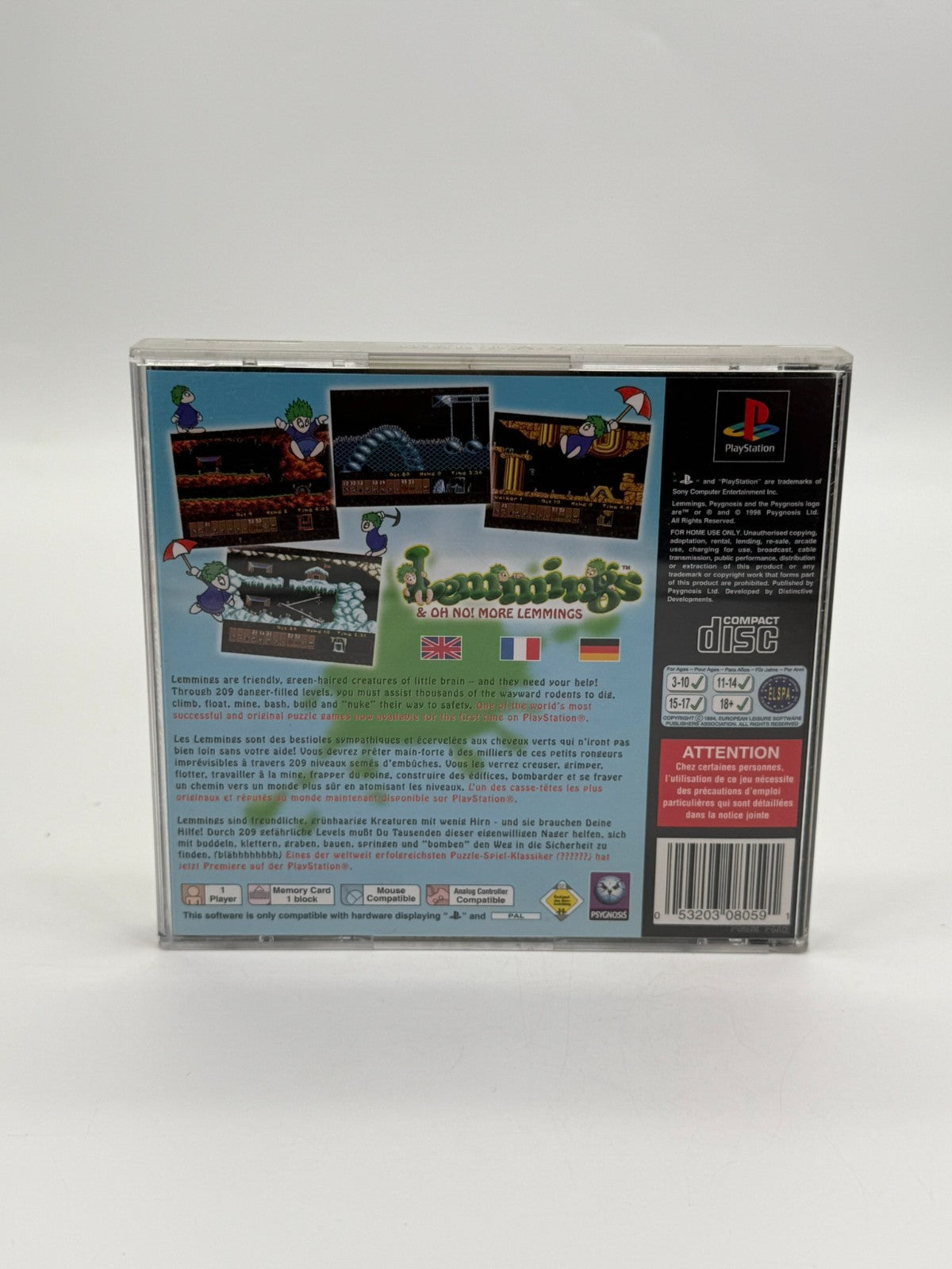 Lemmings & Oh No! More Lemmings Sony Playstation 1 guter Zustand CIB OVP