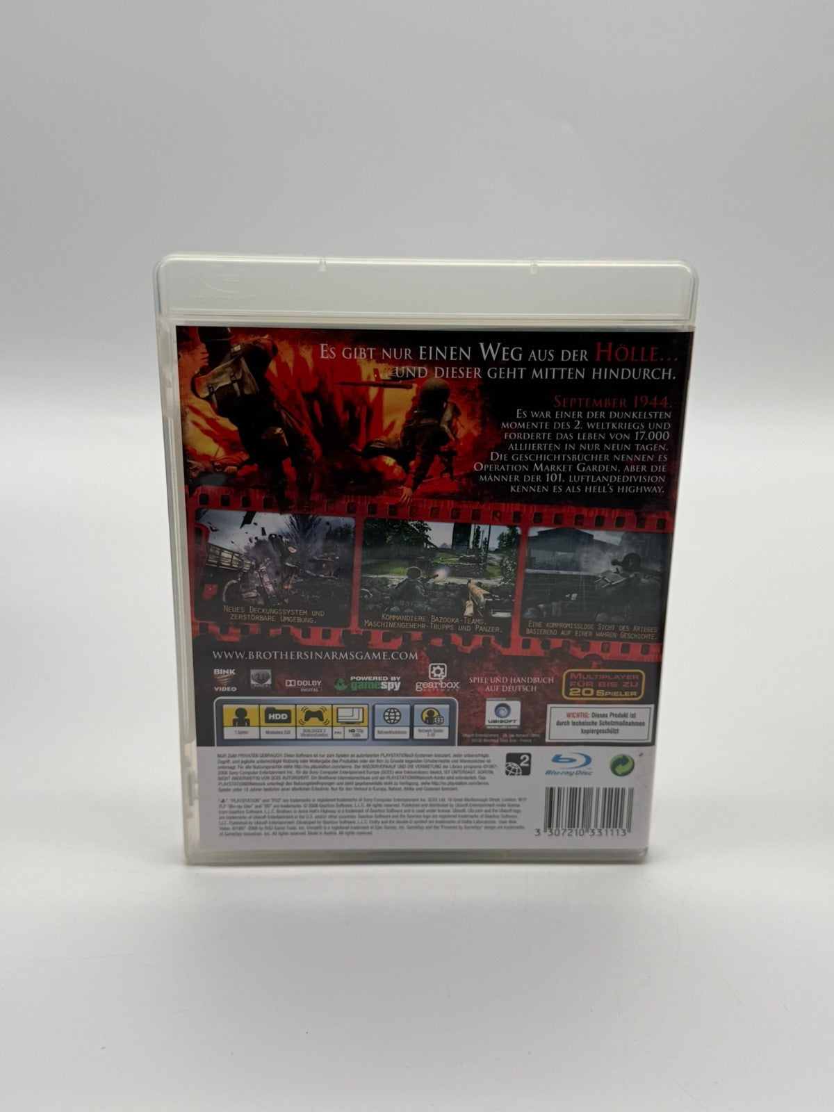 Brothers In Arms Hells Highway Sony Playstation 3 Très bon état CIB OVP