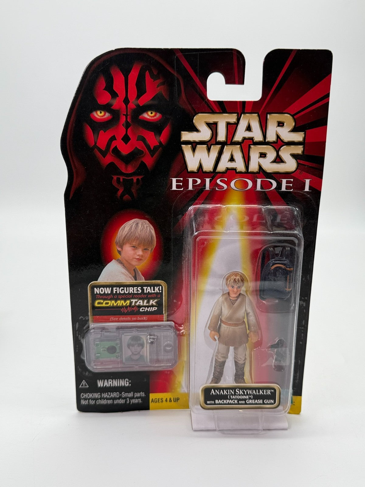 Star Wars Episode 1 Anakin Skywalker avec sac à dos et pistolet graisseur Neuf Non ouvert