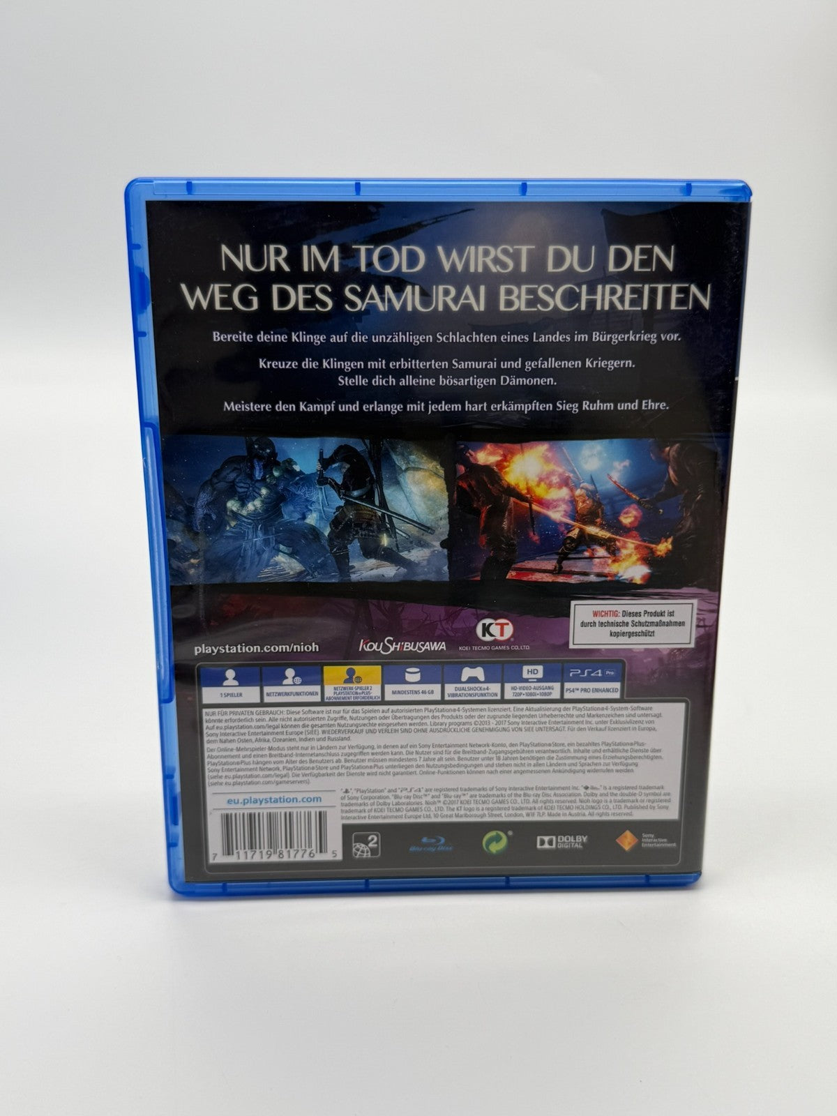 Nioh 2 Sony Playstation 4 Very good condition CIB OVP