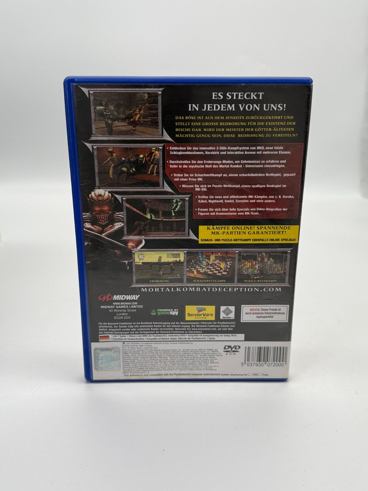 Mortal Kombat Deception Sony Playstation 2 guter Zustand CIB OVP