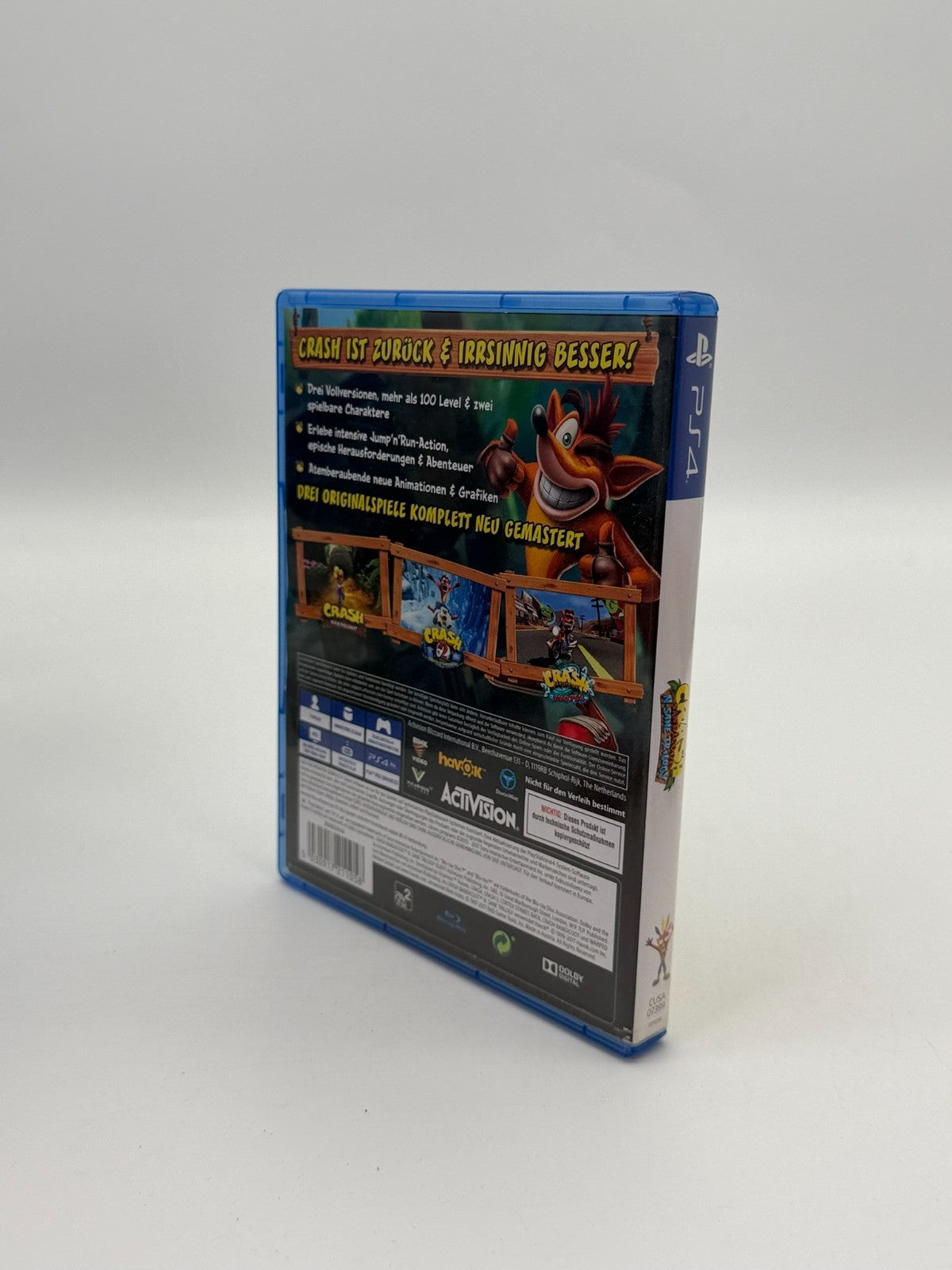 Crash N-Sane Trilogy Sony Playstation 4 Très bon état Emballage d'origine