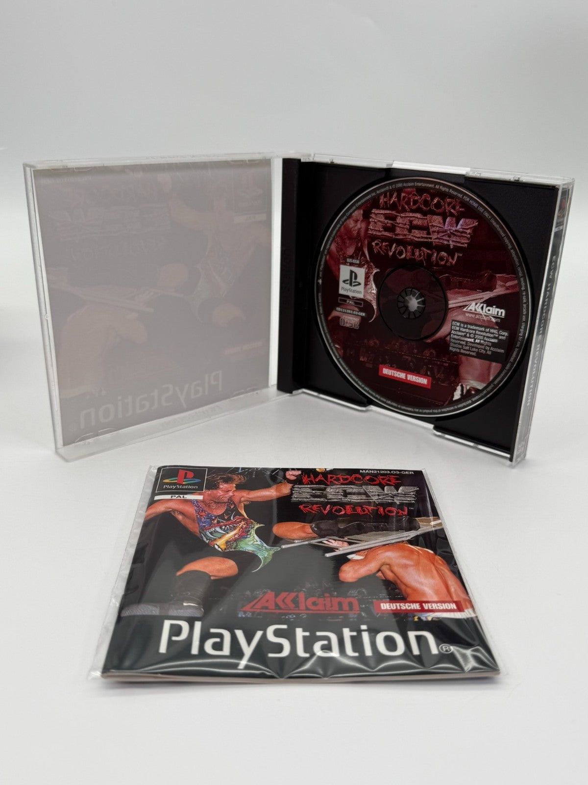 ECW Hardcore Revolution Sony Playstation 1 bon état CIB OVP