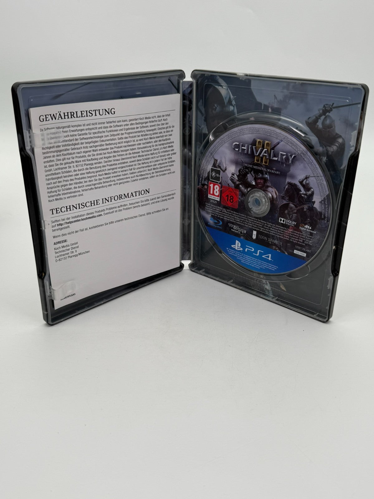 Chivalry II Steelbook Sony Playstation 4 mit Spiel Sehr gut - Neuwertig CIB