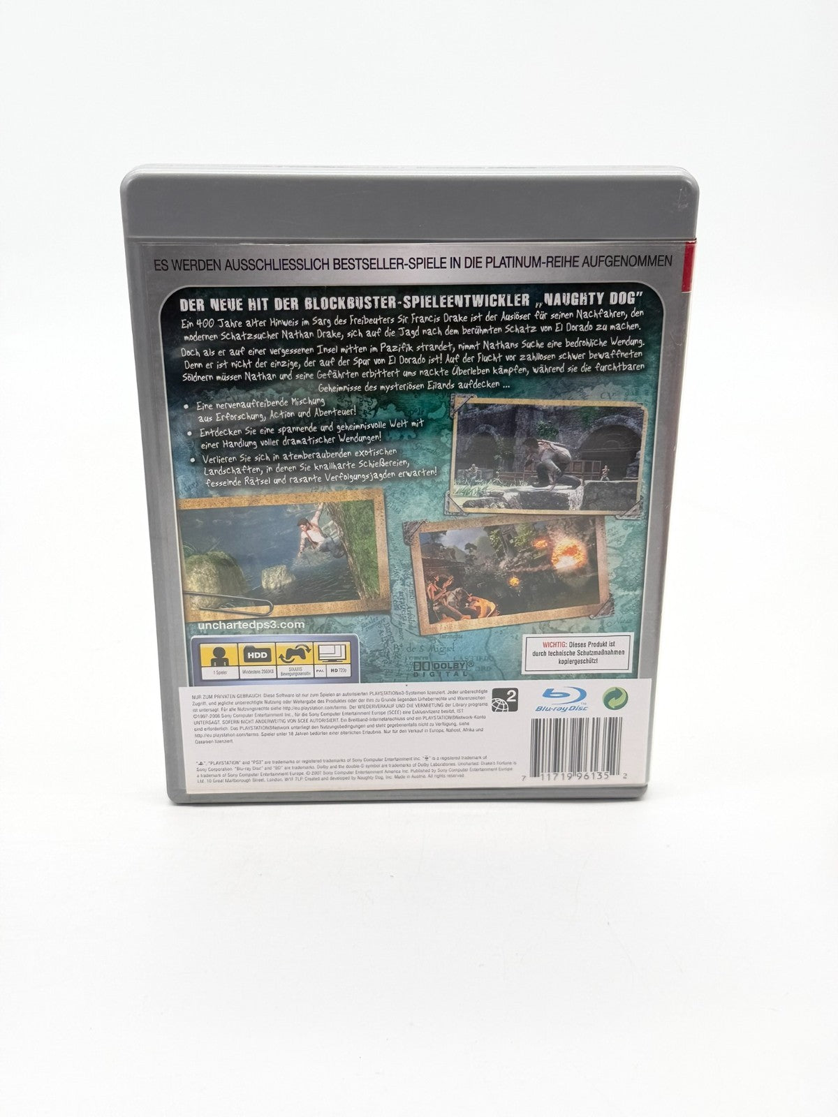 Uncharted Drakes Schicksal Sony Playstation 3 guter Zustand CIB Platinum
