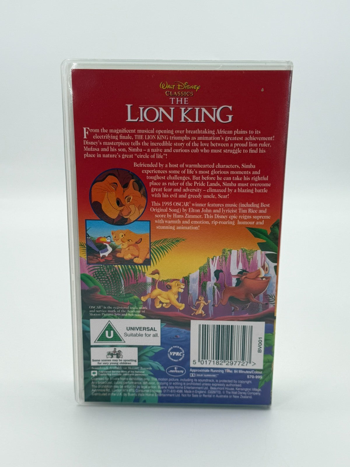 Le Roi Lion VHS Très bon état Boîtier d'origine