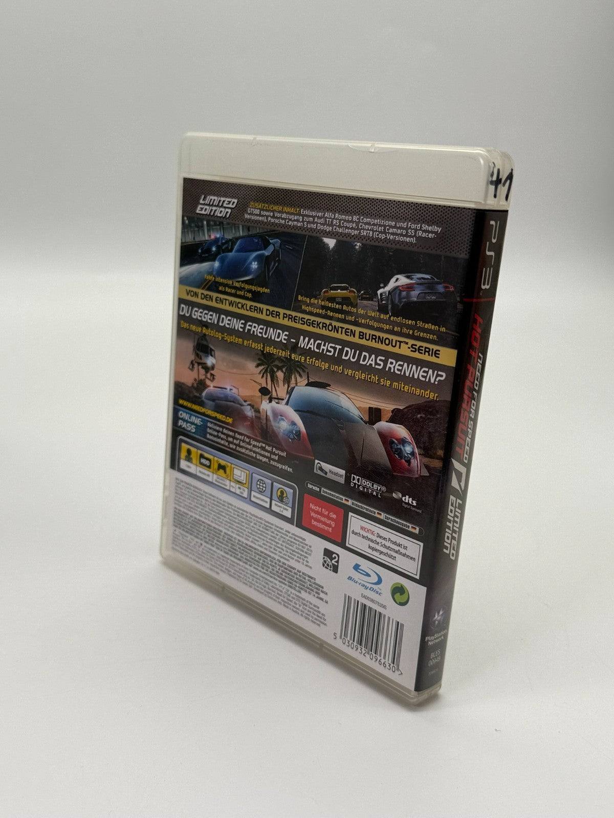 Need For Speed Hot Pursuit Limited Edition Sony Playstation 3 bon état CIB OVP