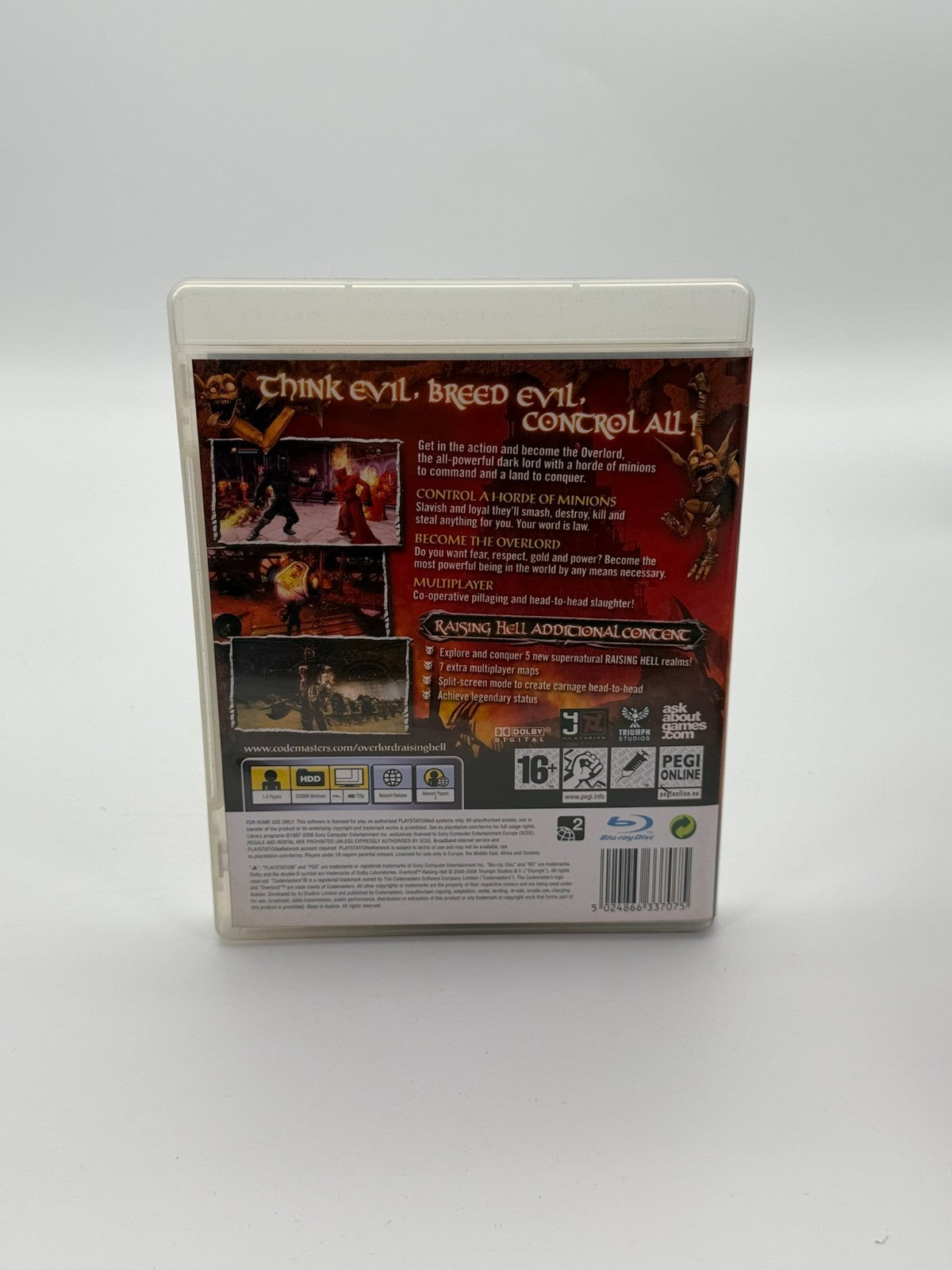 Overlord Raising Hell Sony Playstation 3 Sehr guter Zustand CIB OVP + Karte