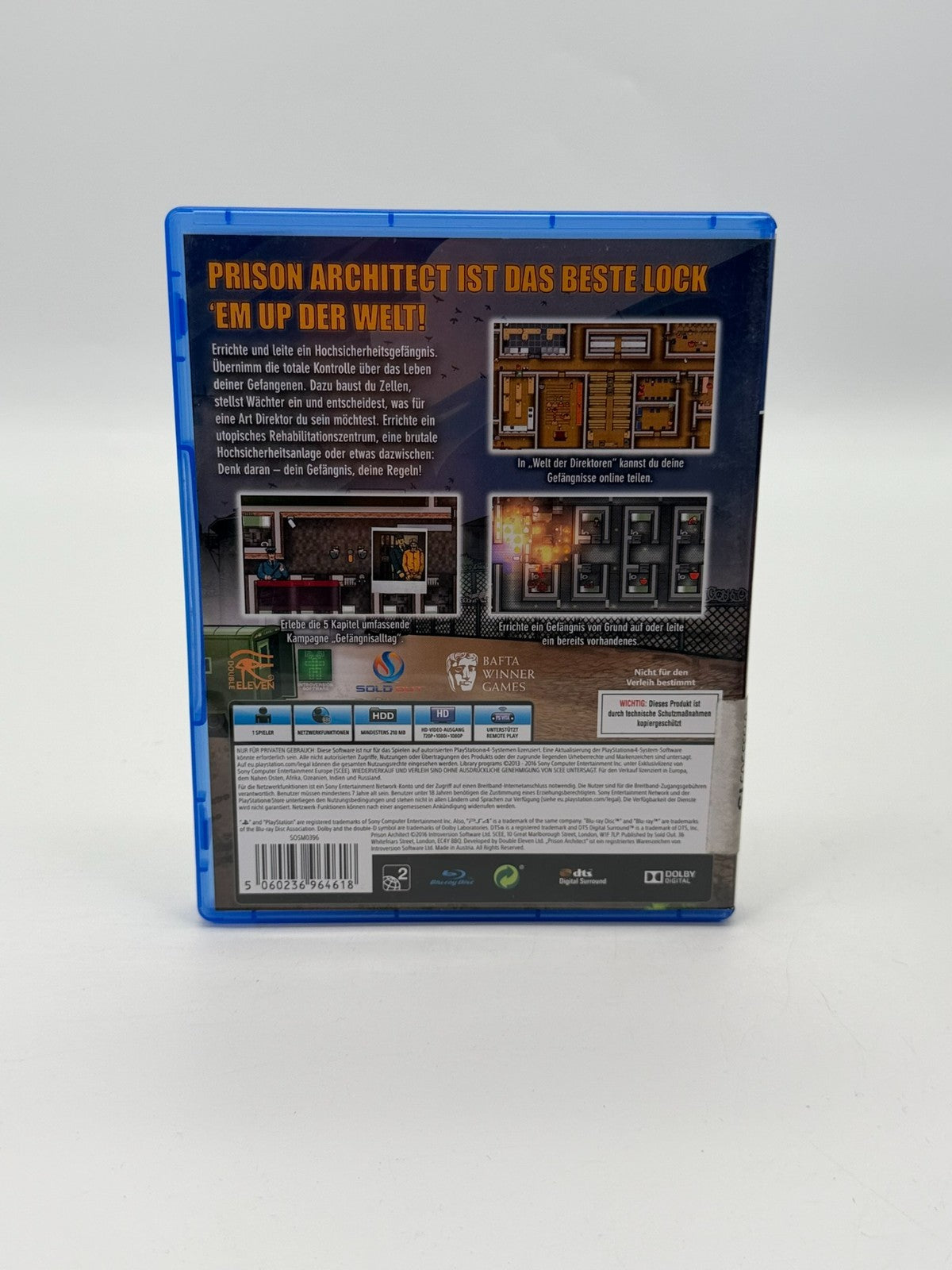 Prison Architect Sony Playstation 4 Very Good Condition Original Packaging