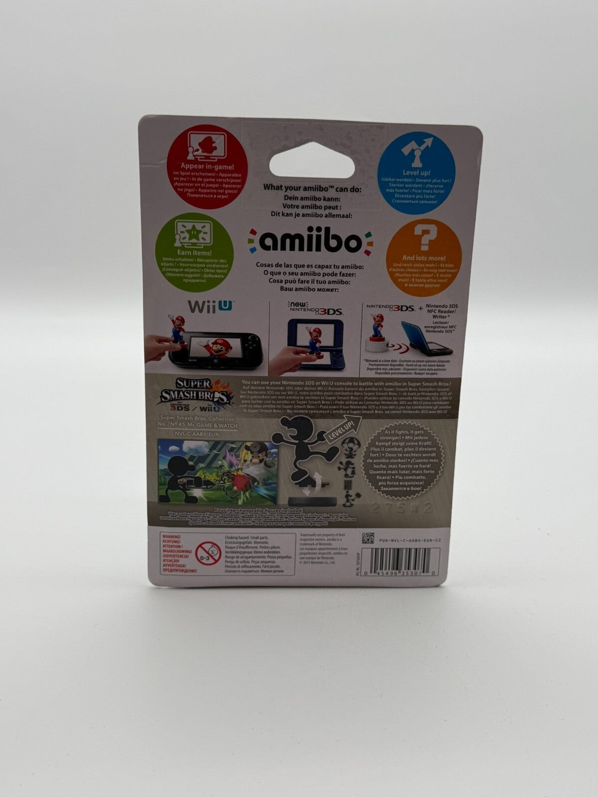 Super Smash Bros. Mr. Game & Watch Nº 45 Amiibo 3DS Wii U Switch Neuf Jamais utilisé