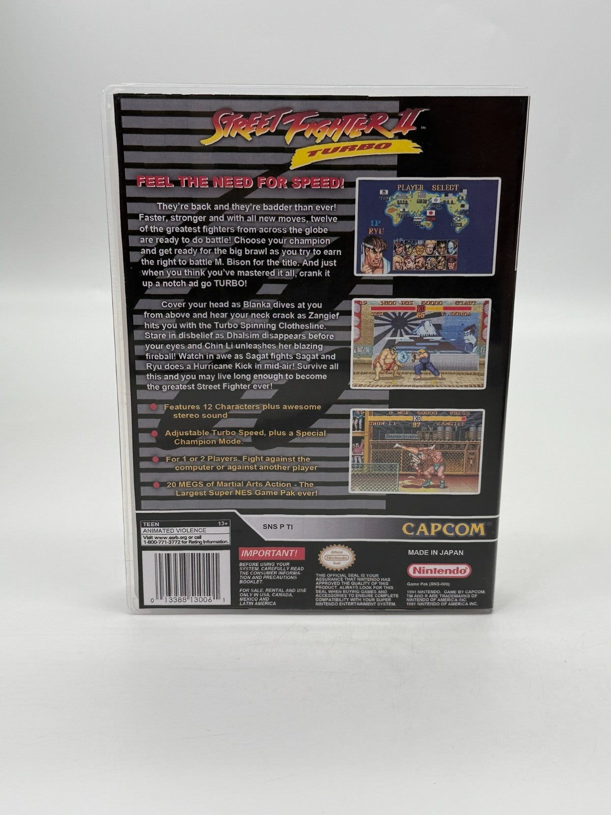 Street Fighter II Turbo Super Nintendo SNES NTSC-U/C bon état