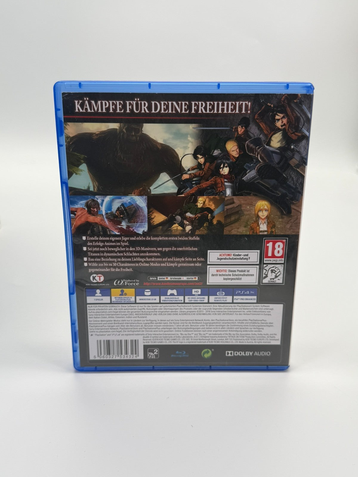 A.O.T. 2 Sony Playstation 4 Like New CIB Original Packaging