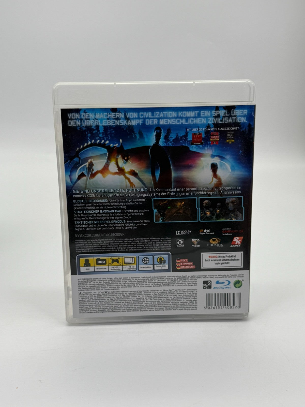 XCom Enemy Unknown Sony Playstation 3 Très bon état CIB OVP