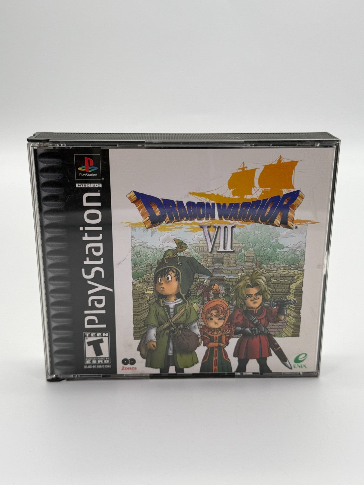 Dragon Warrior VII Sony Playstation 1 guter Zustand CIB OVP Big Box NTSC