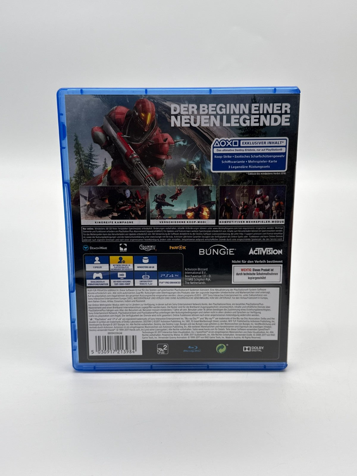 Destiny 2 Sony PlayStation 4 Very Good Condition CIB OVP