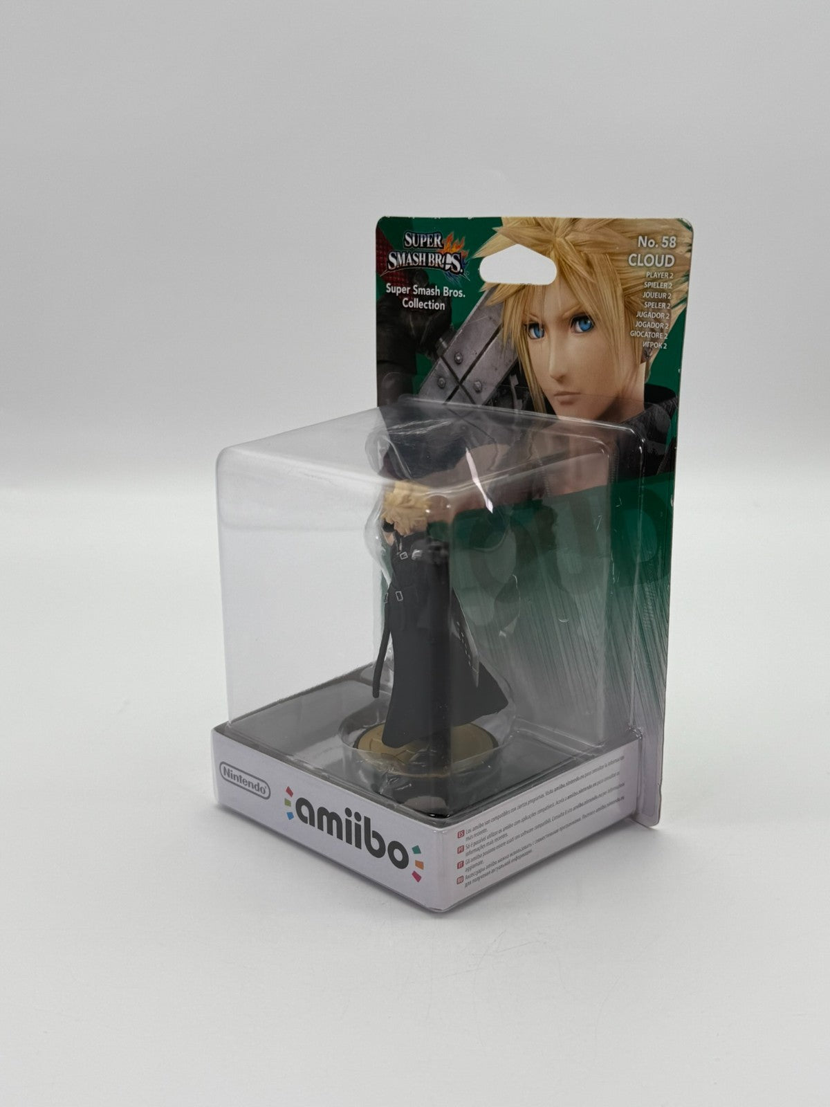 Super Smash Bros. Cloud No. 58 Player 2 Amiibo Factory Sealed New & Unused