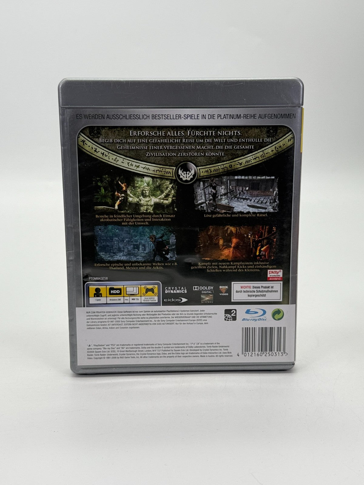 Tomb Raider Underworld Platinum Sony Playstation 3 Très bon état CIB OVP