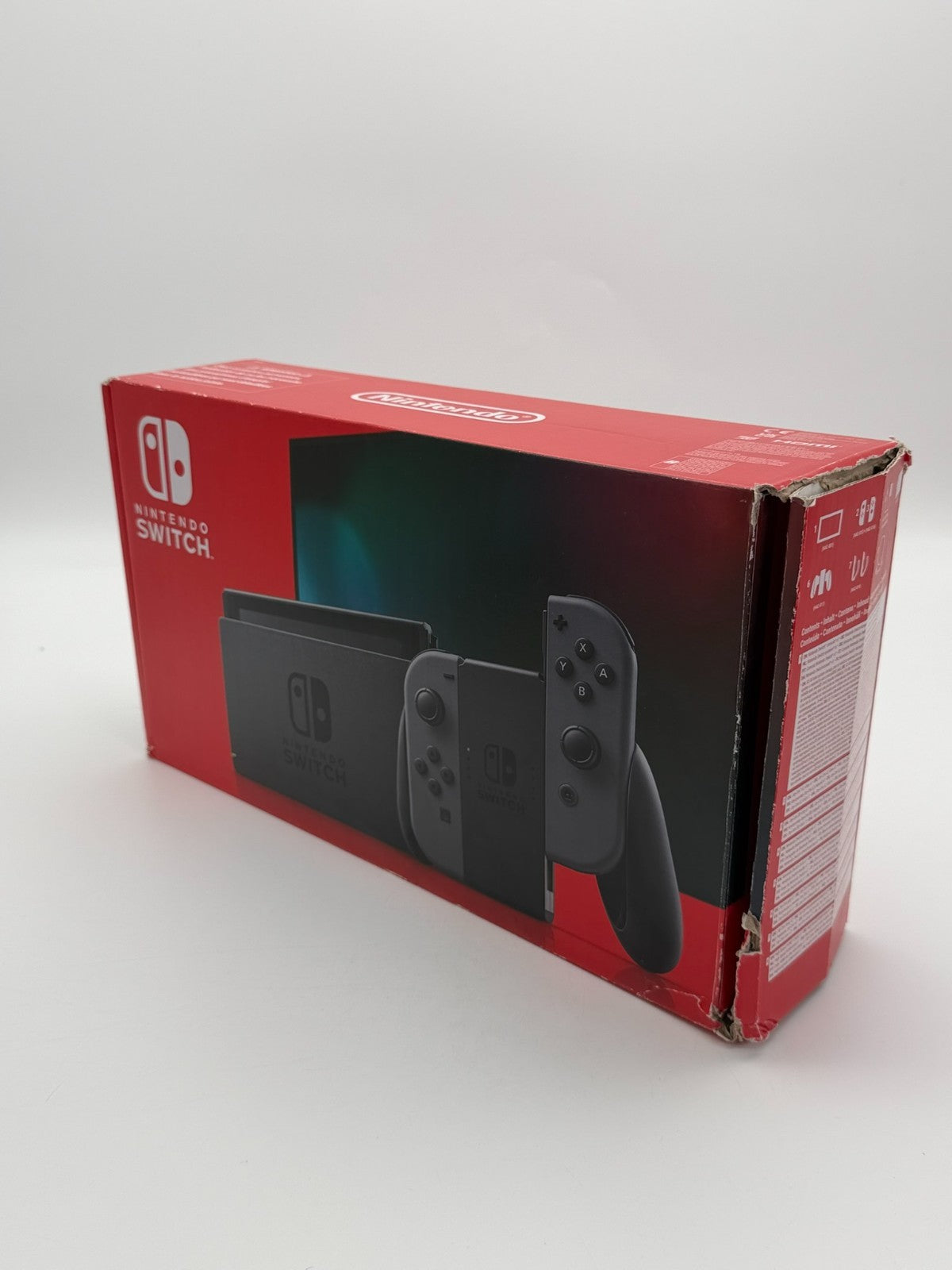 Nintendo Switch V2 Console Gray good condition with original packaging back stand missing